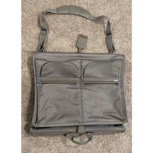 Tumi Alpha Grey Ballistic Nylon Tri-Fold Garment Bag Travel Suit Carrier Luggage